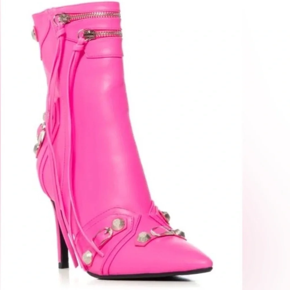 Stylish Pink Women's Boots - Picture 2 of 5